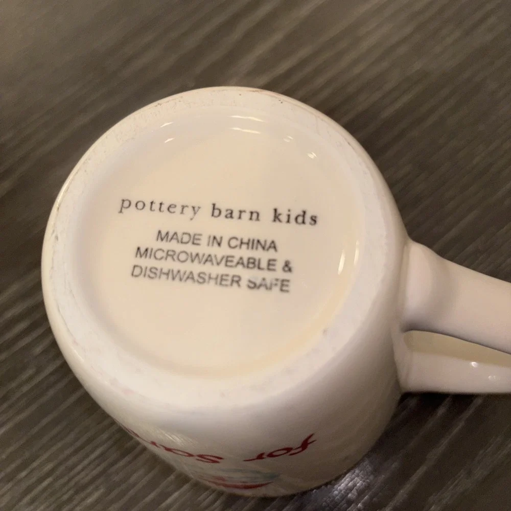 Pottery Barn Milk For Santa Mug/Cup‎ Merry Christmas Inside-EXCELLENT CONDITION